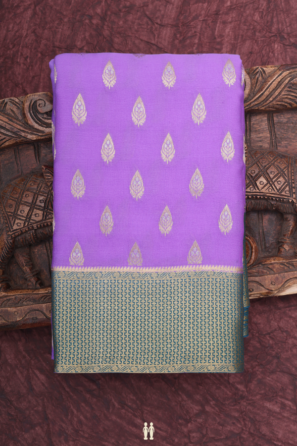 Mysore Silk Saree In Lavender With Zari Buttas