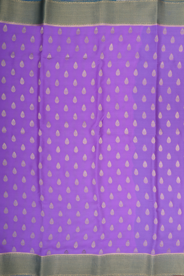 Mysore Silk Saree In Lavender With Zari Buttas