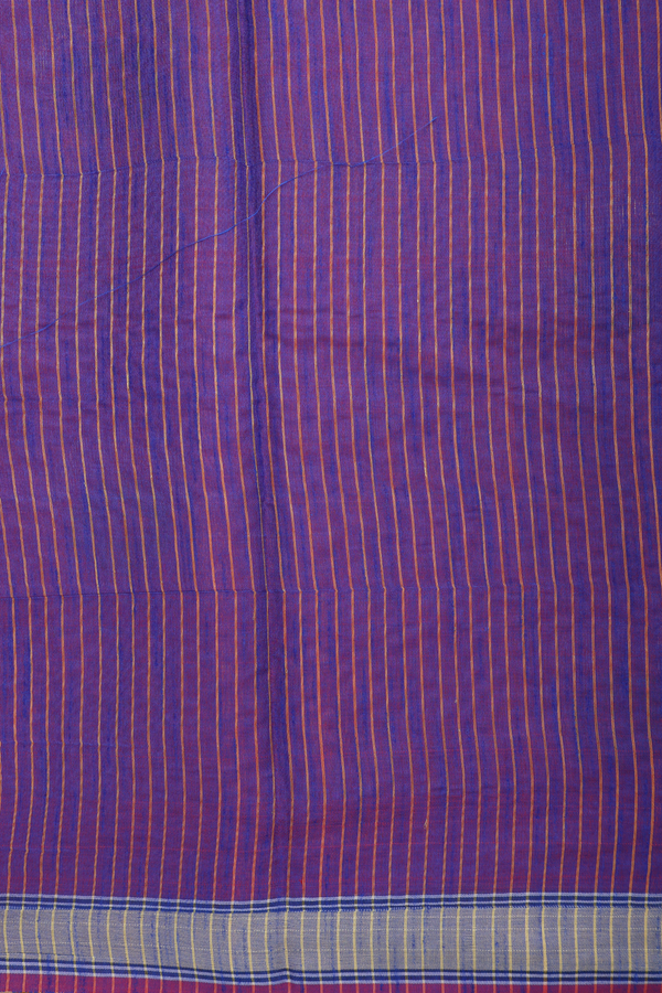 Jute Saree In Ochre Orange With Floral Motifs