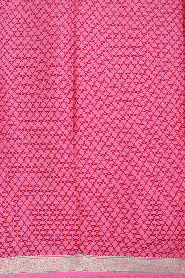 Crepe Saree In Orange With Bird Design