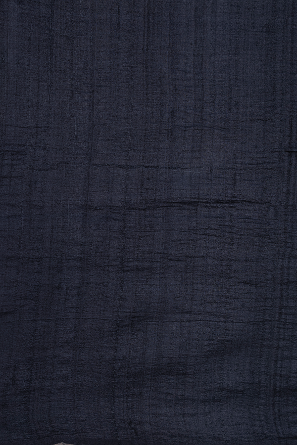 Tussar Silk Saree In Black With Floral Printed Design