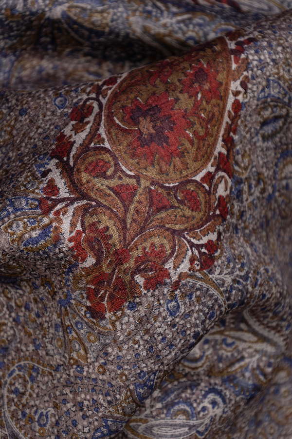 Tussar Silk Saree In Multicolor With Paisley Printed Design