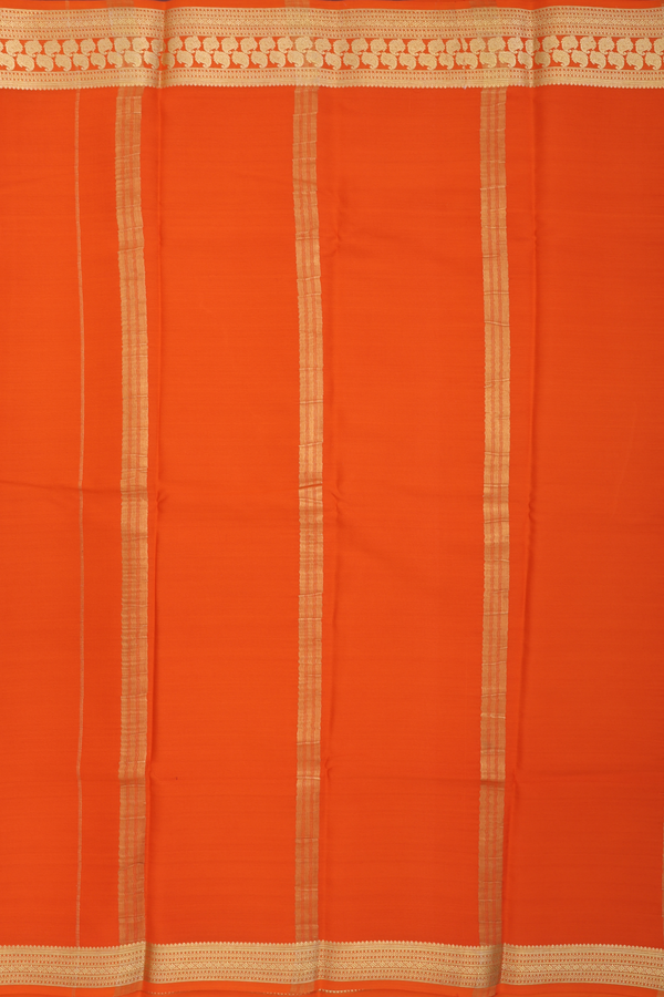 Mysore Silk Saree In Cherry Red With Paisley Border