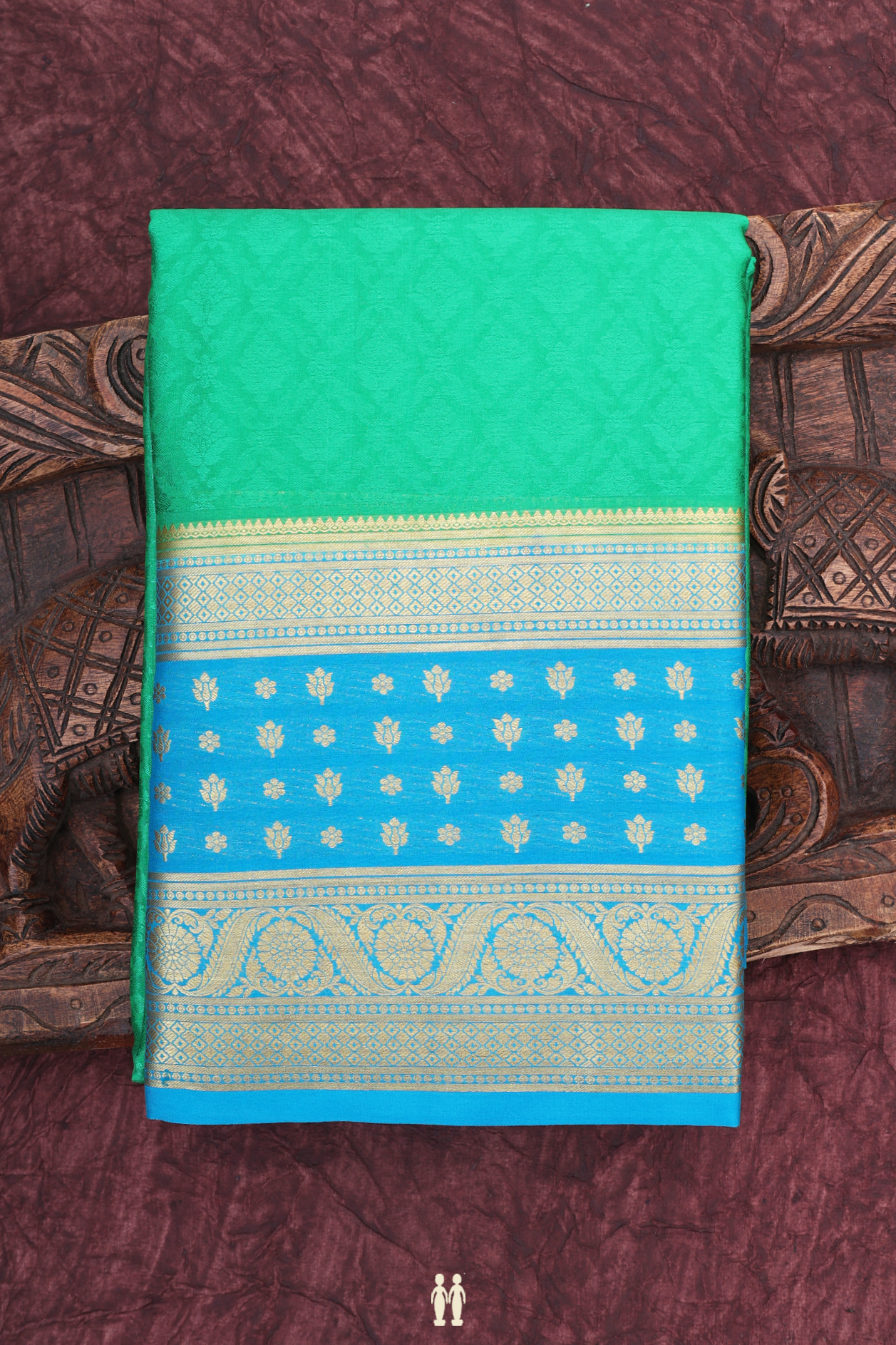 Mysore Silk Saree In Green With Jacquard Pattern