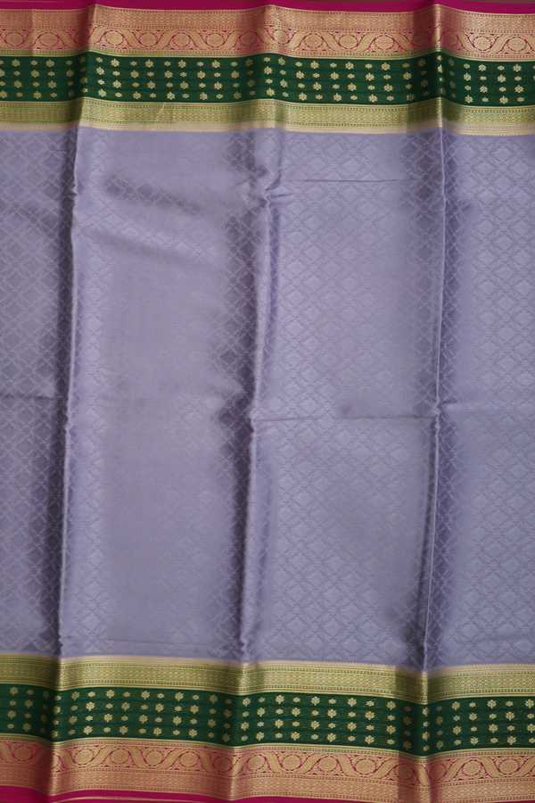 Mysore Silk Saree In Grey With Jacquard Pattern