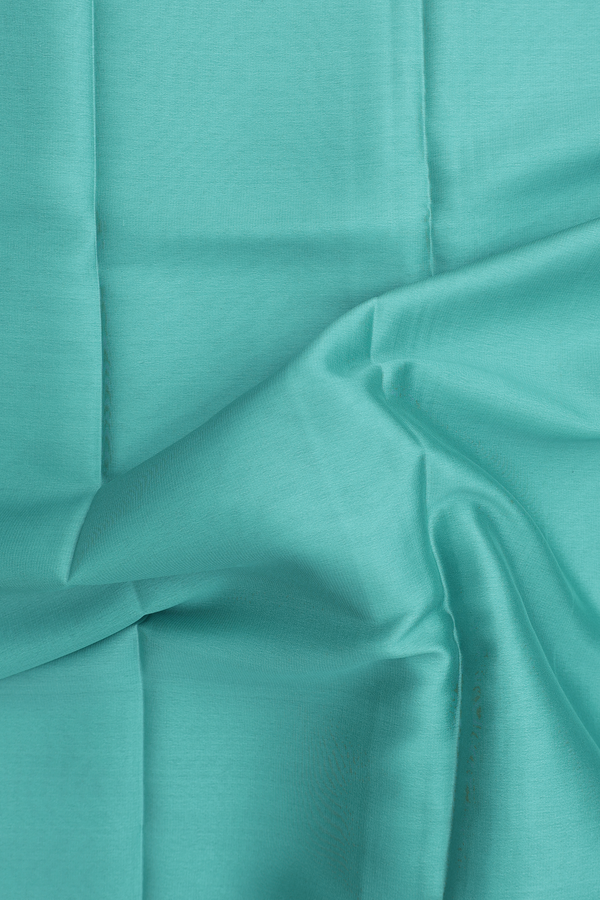 Mysore Silk Saree In Turkish Blue With Paisley Border