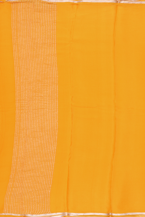 Chiffon Saree In Royal Orange With Zari Border