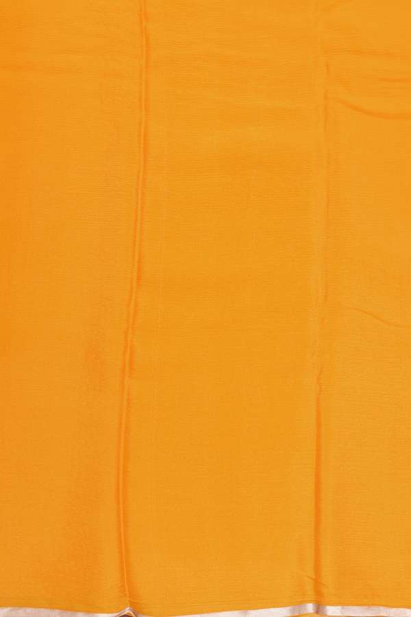 Chiffon Saree In Royal Orange With Zari Border