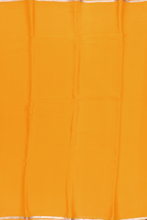 Chiffon Saree In Royal Orange With Zari Border