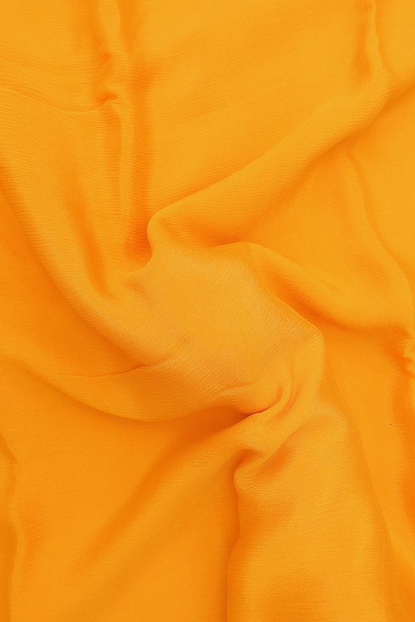 Chiffon Saree In Royal Orange With Zari Border