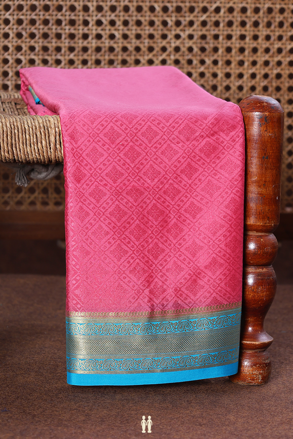 Mysore Silk Saree In Pink With Self Design