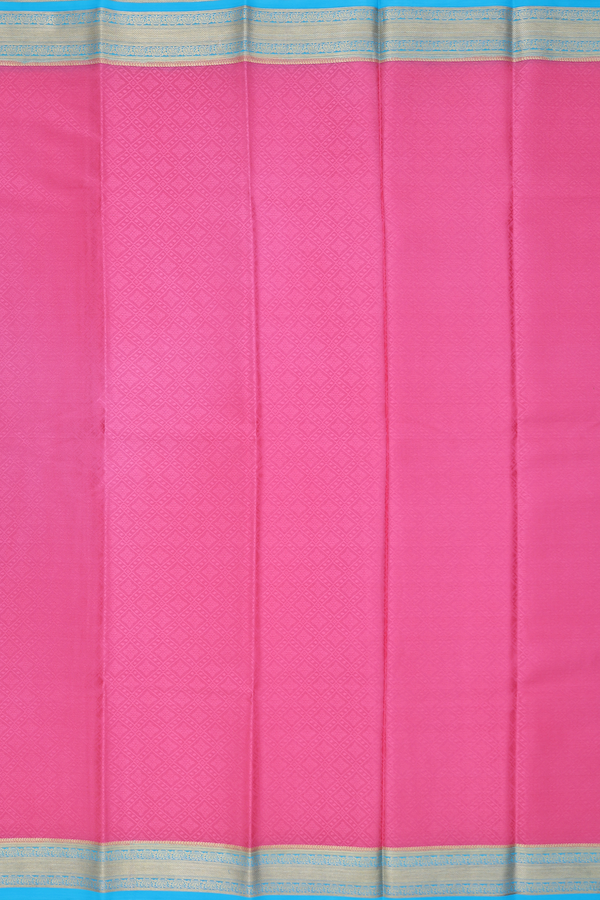 Mysore Silk Saree In Pink With Self Design