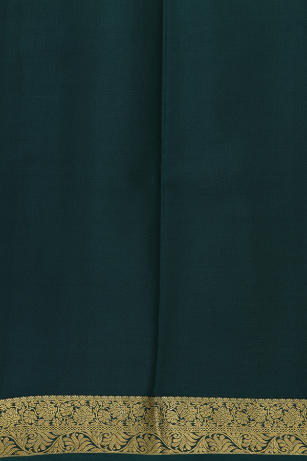 Mysore Silk Saree In Plain Ochre Orange With Contrast Border