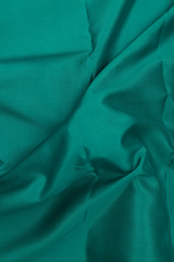 Mysore Silk Saree In Plain Teal Green With Contrast Border