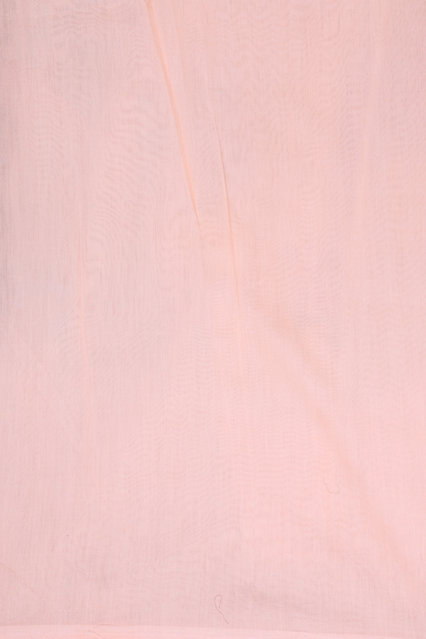 Organza Silk Saree In Peach With Floral Design