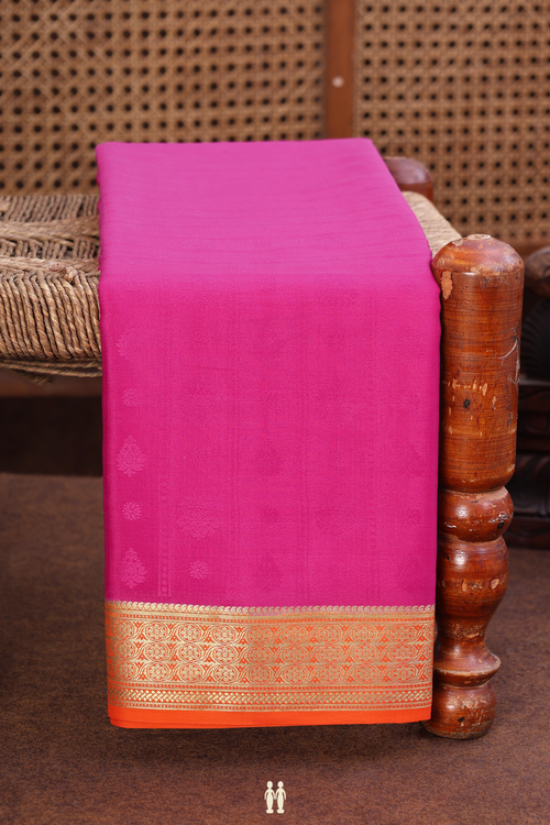 Mysore Silk Saree In Magenta With Self Design