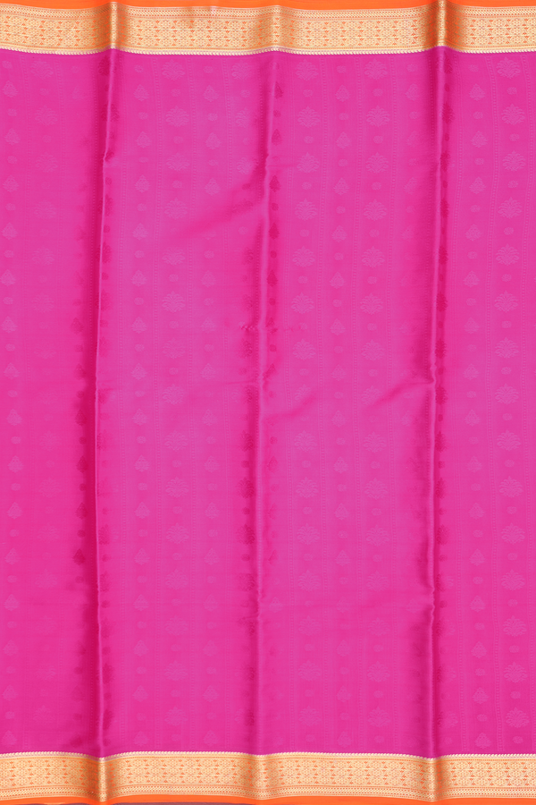 Mysore Silk Saree In Magenta With Self Design