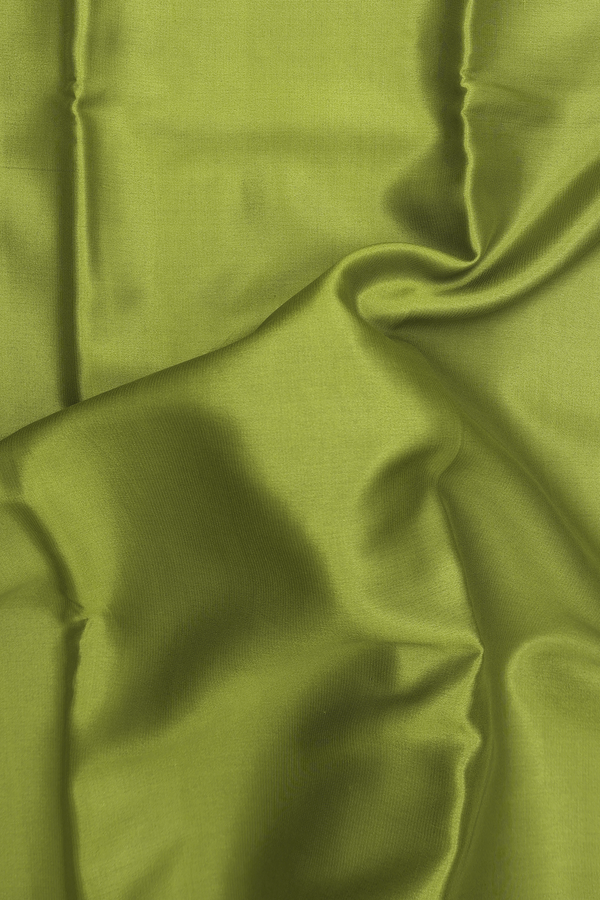 Mysore Silk Saree In Lime Green With Contrast Border