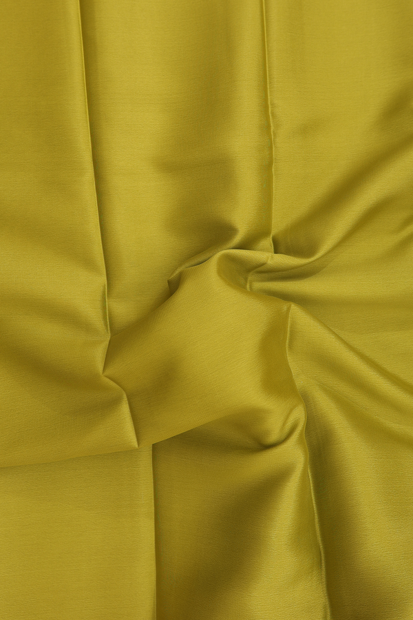 Mysore Silk Saree In Olive Yellow With Contrast Border