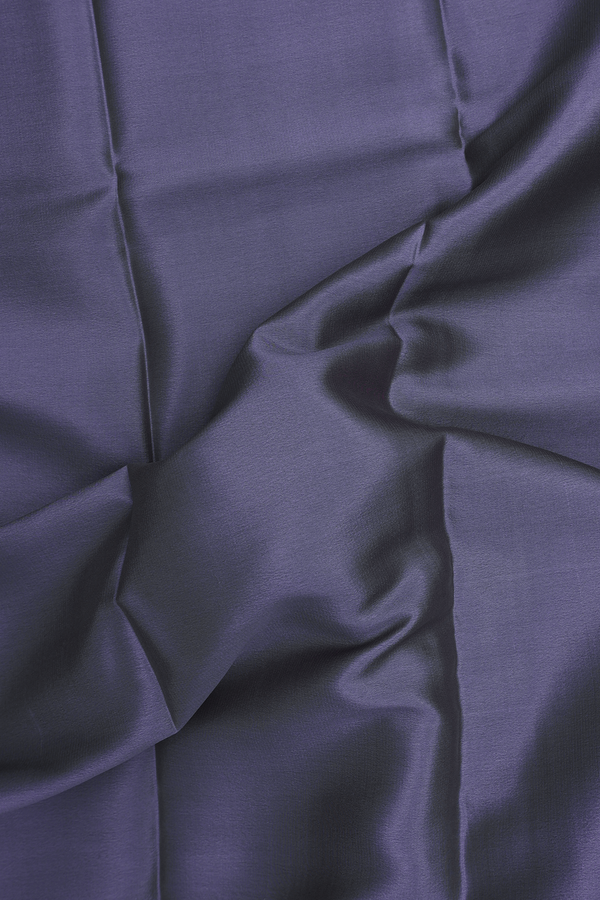 Mysore Silk Saree In Pigeon Blue With Contrast Border