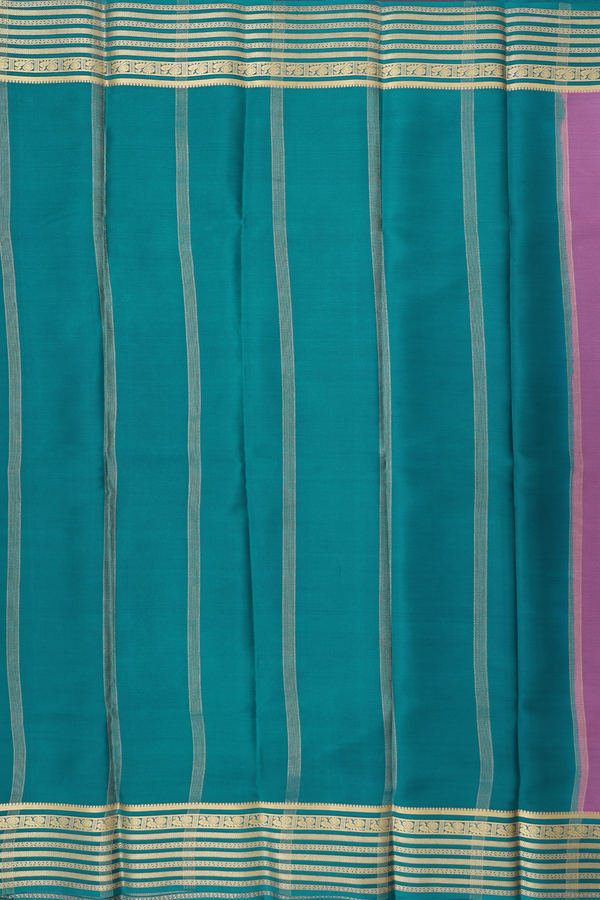 Mysore Silk Saree In Dusty Lavender With Contrast Border