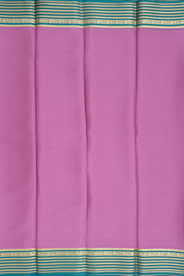 Mysore Silk Saree In Dusty Lavender With Contrast Border