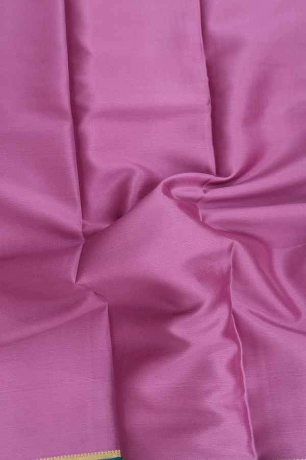 Mysore Silk Saree In Dusty Lavender With Contrast Border