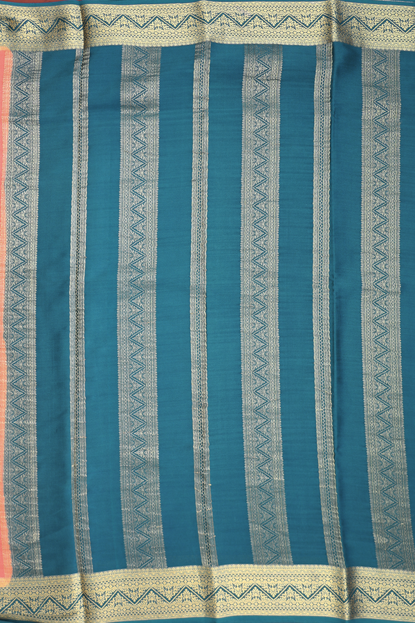 Mysore Silk Saree In Peach Pink With Zari Buttas