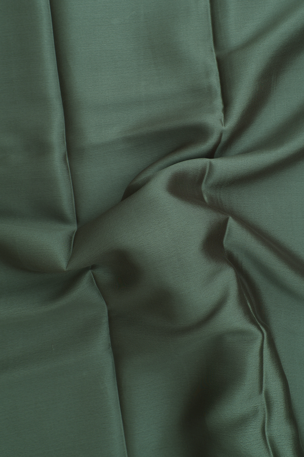 Mysore Silk Saree In Plain Green With Paisley Border