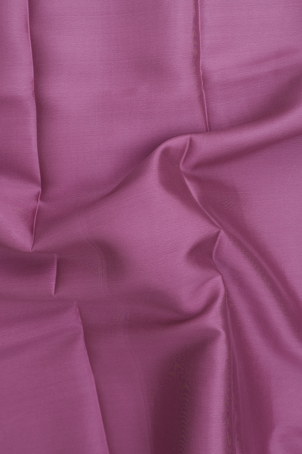 Mysore Silk Saree In Plain Dusty Lavender With Floral Border