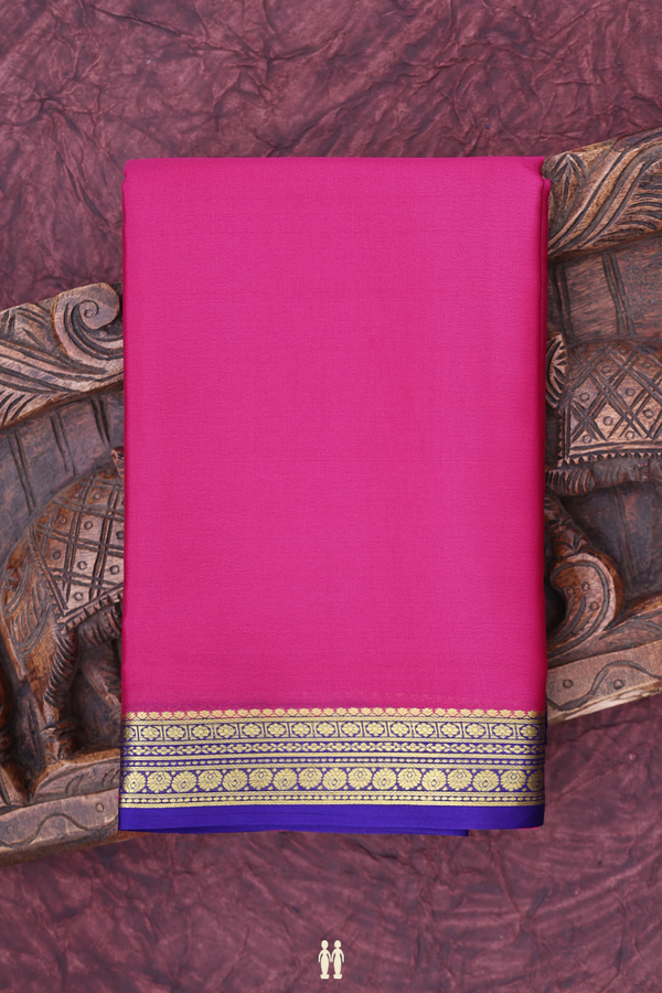 Mysore Silk Saree In Magenta With Contrast Border