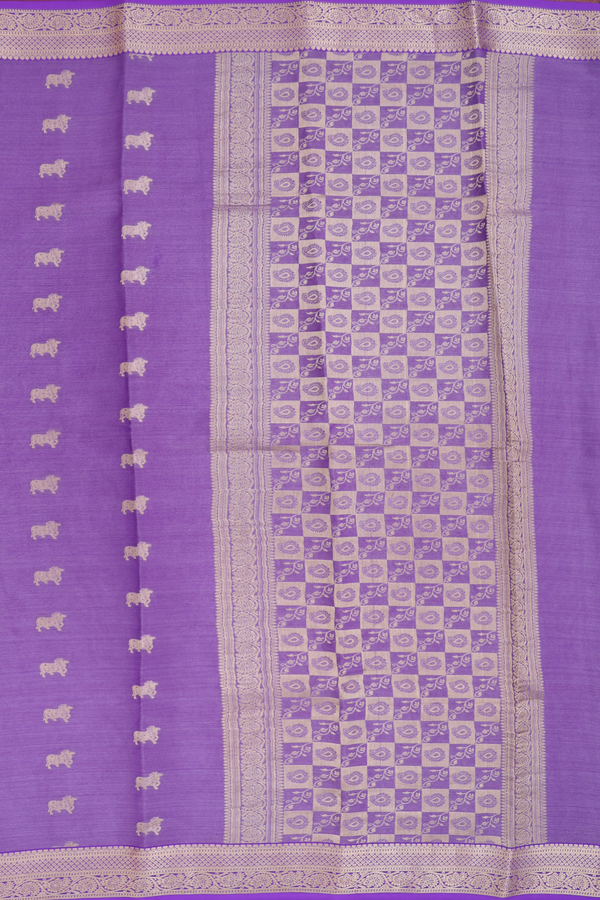 Mysore Silk Saree In Purple With Zari Buttas