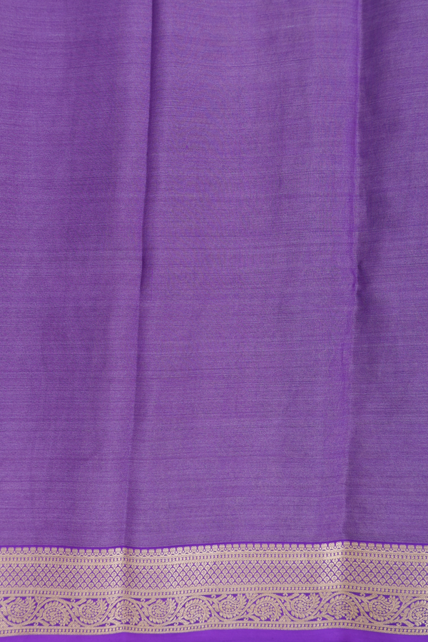 Mysore Silk Saree In Purple With Zari Buttas