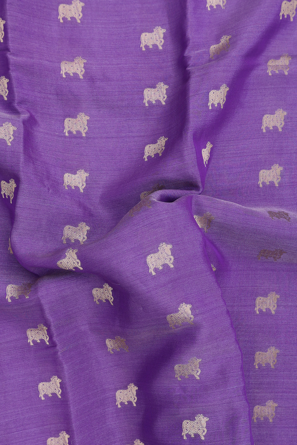Mysore Silk Saree In Purple With Zari Buttas