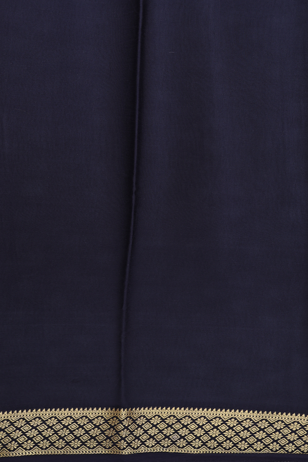 Mysore Silk Saree In Black With Zari Border