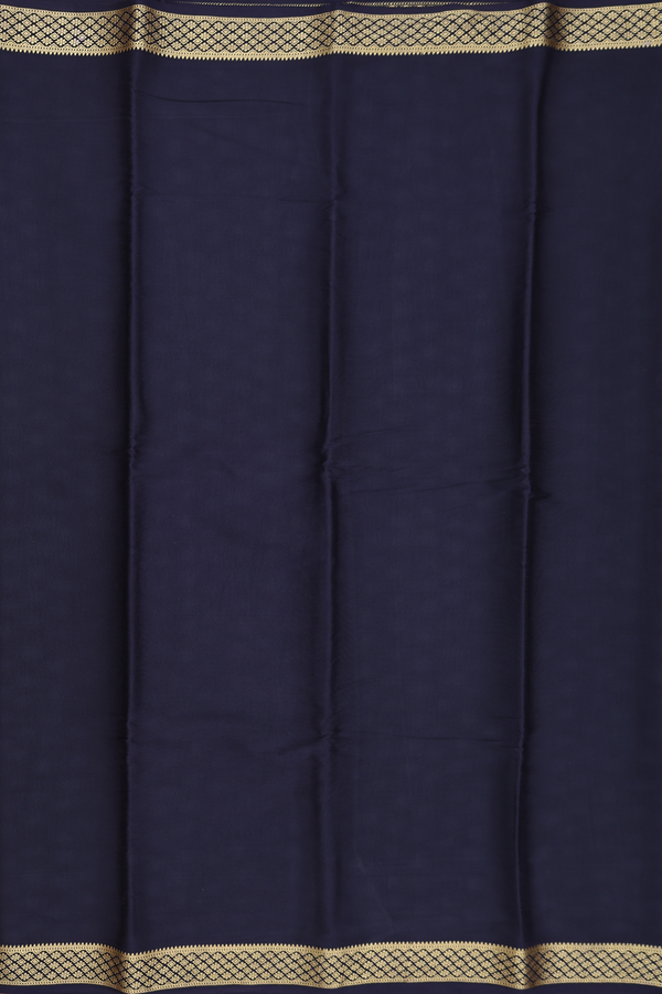 Mysore Silk Saree In Black With Zari Border