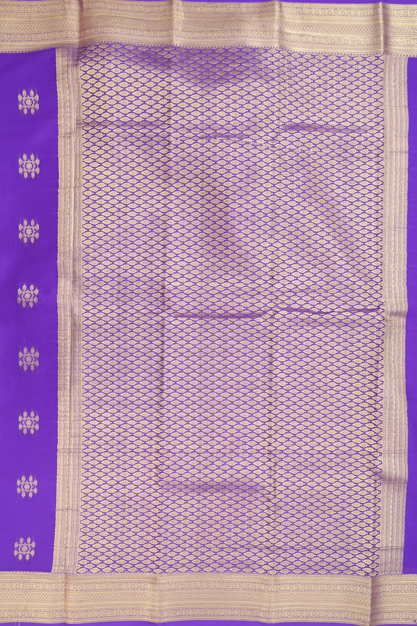 Mysore Silk Saree In Purple With Zari Buttas