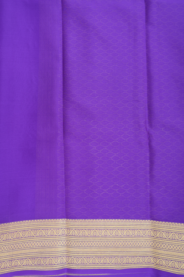 Mysore Silk Saree In Purple With Zari Buttas