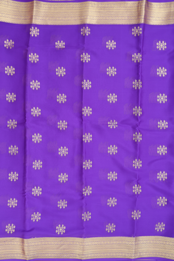 Mysore Silk Saree In Purple With Zari Buttas