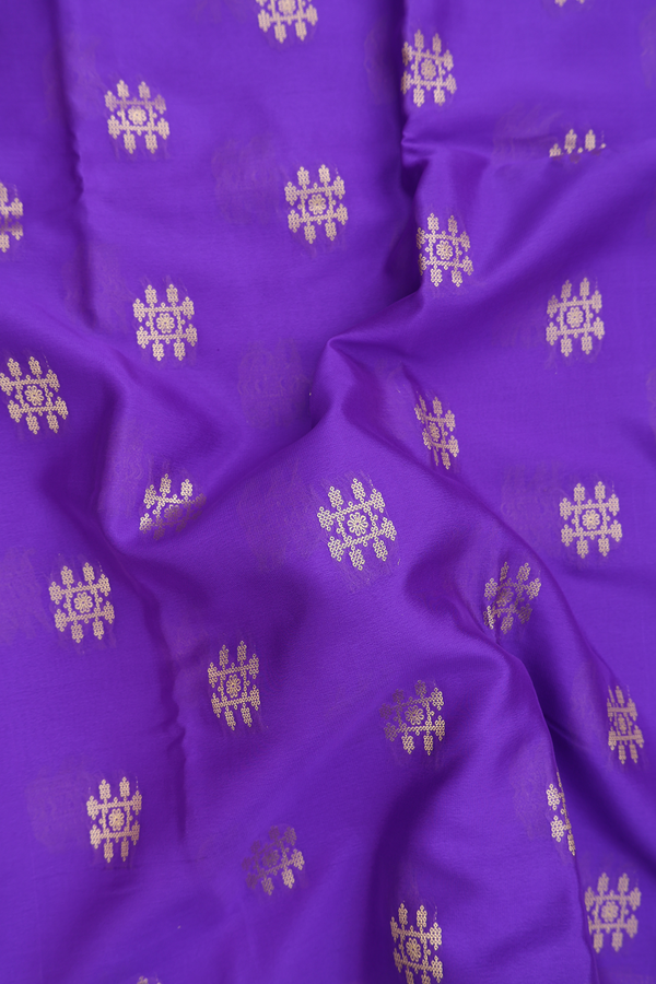 Mysore Silk Saree In Purple With Zari Buttas