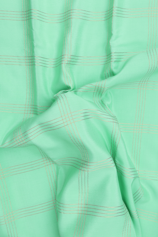 Mysore Silk Saree In Mint Green With Checks Design