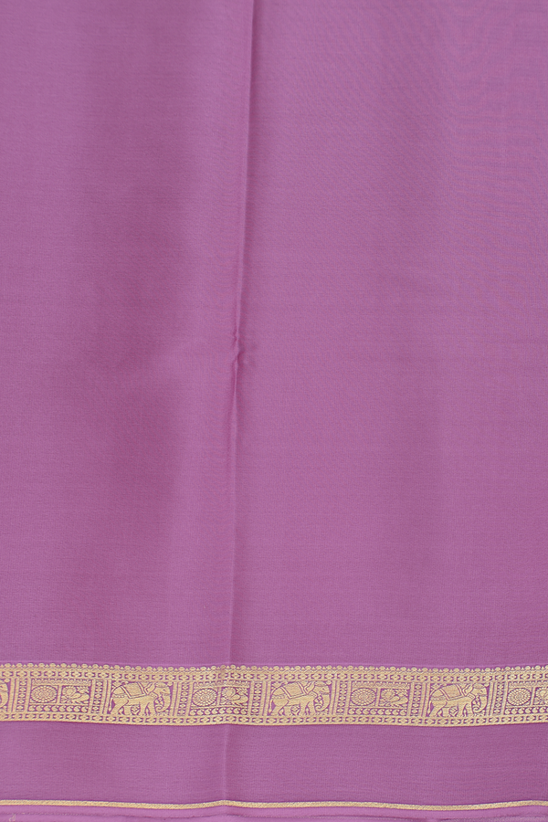 Mysore Silk Saree In Lavender With Elephant Buttas