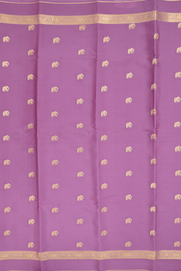 Mysore Silk Saree In Lavender With Elephant Buttas