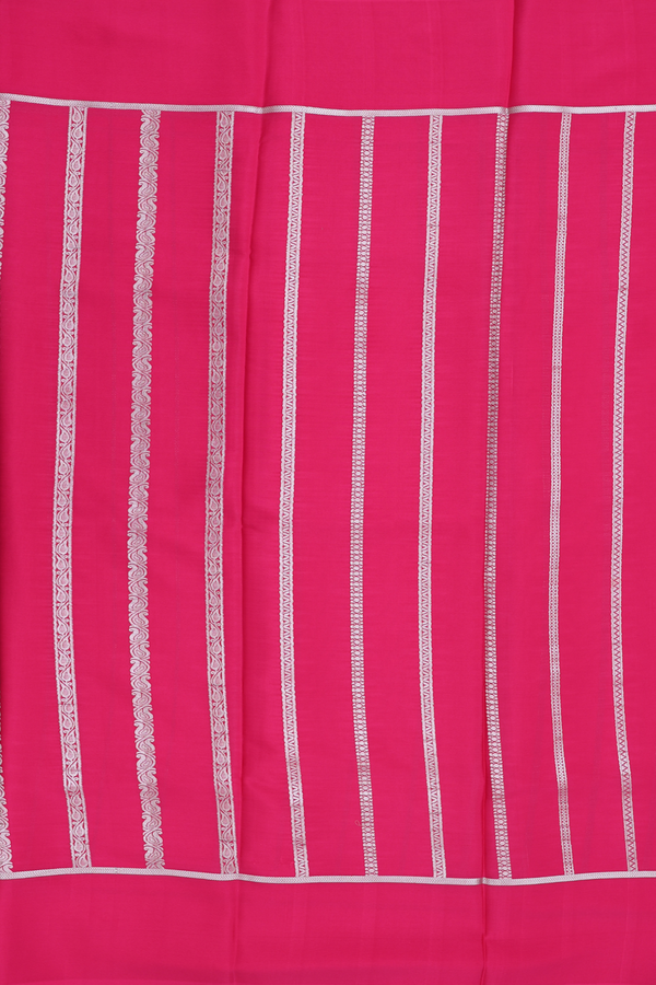 Mysore Silk Saree In Rani Pink With Stripes Design