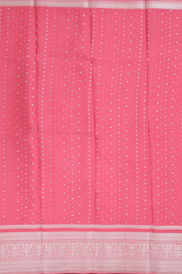Mysore Silk Saree In Rough Pink With Floral Buttis