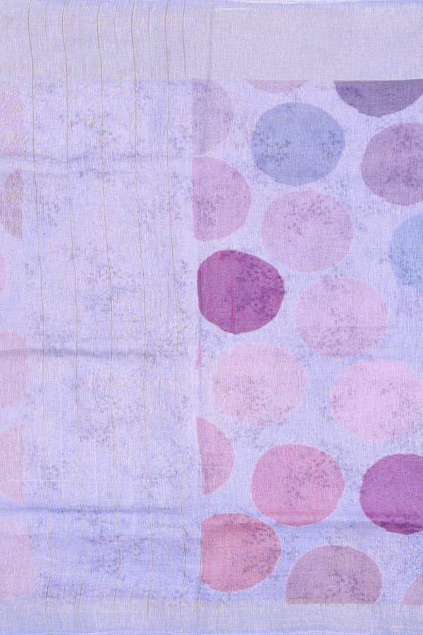 Linen Saree In Pastel Blue With Allover Design
