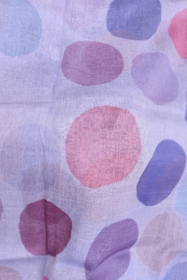 Linen Saree In Pastel Blue With Allover Design