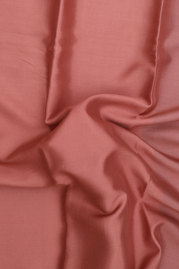 Mysore Silk Saree In Plain Brick Brown With Contrast Border