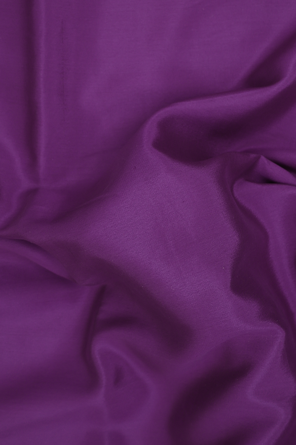 Mysore Silk Saree In Plain Grape Purple With Elephant Border