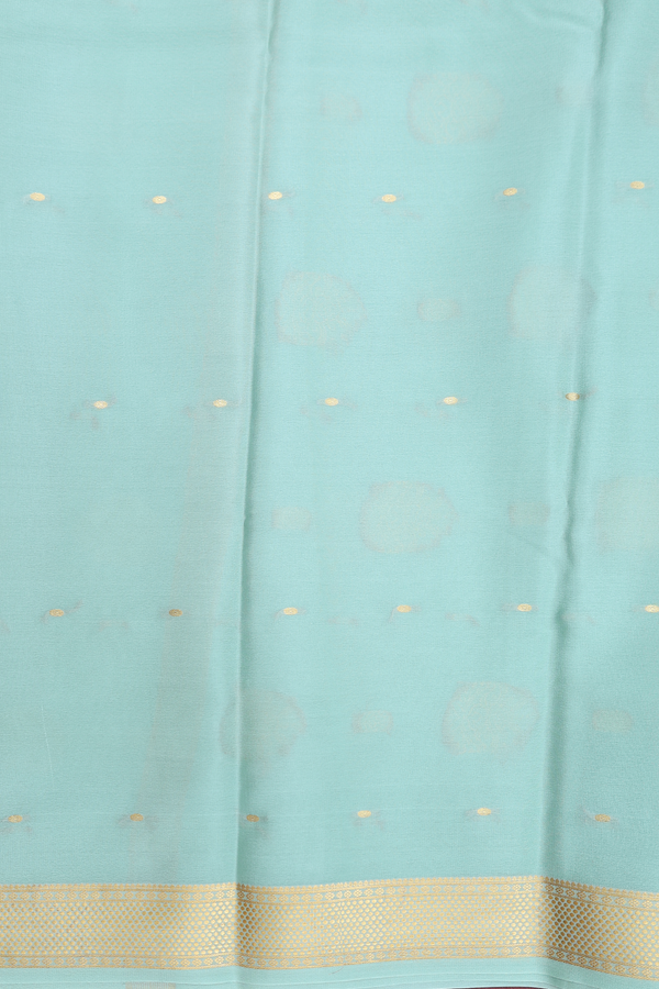 Mysore Silk Saree In Scarlet Red With Zari Buttis